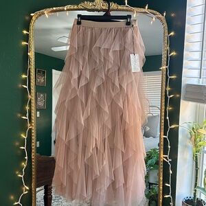 Soho Apparel Pink Mesh Skirt